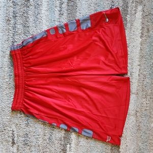 Nike Elite Dri-Fit Red Grey Basketball Shorts - Size Men's Large